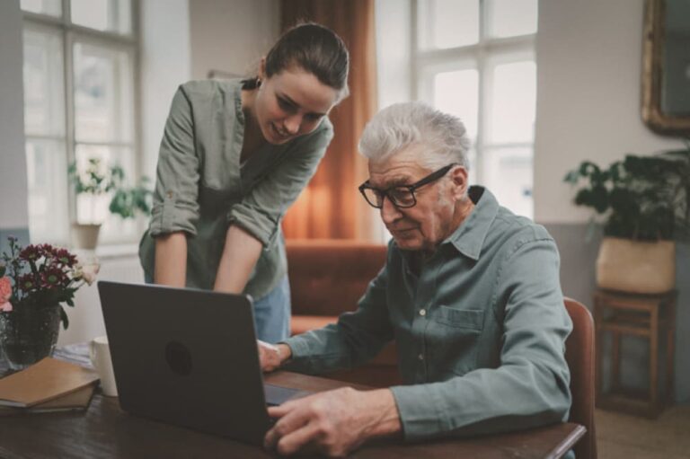 Family member assists with end-of-life planning.