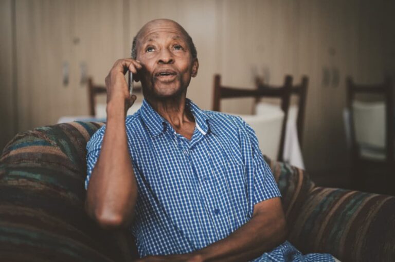 Man speaking on the phone.